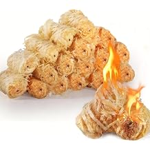 10 Pcs Natural Wood & Wax Fire Starters for Fire Pit, Grill, Chimney & More - Odorless, Long-lasting, Weatherproof