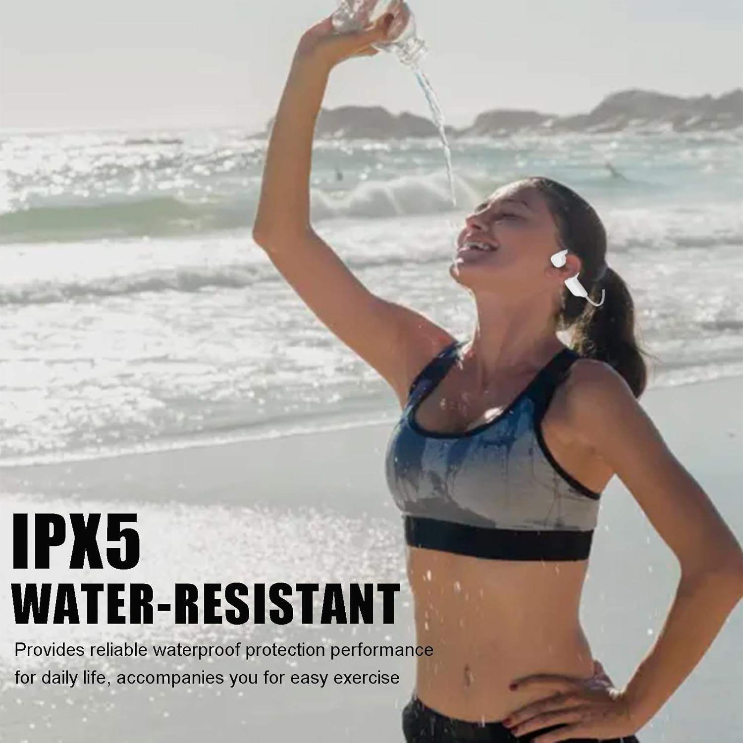 Open Ear Headphones-Bone Conduction Headphones Open Ear Headphones Wireless Bluetooth Bone Conduction Headphones Bluetooth Bone Conduction Earbuds Running Headphones Cycling Running Black