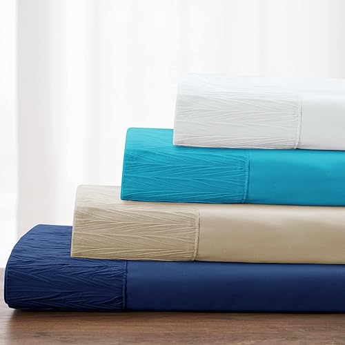 Miniatura 6 de BYSURE Juego de sábanas de microfibra de 6 piezas (Queen, blanco) - Sábanas de bolsillo profundo de 15 pulgadas, resistente a las arrugas y a la