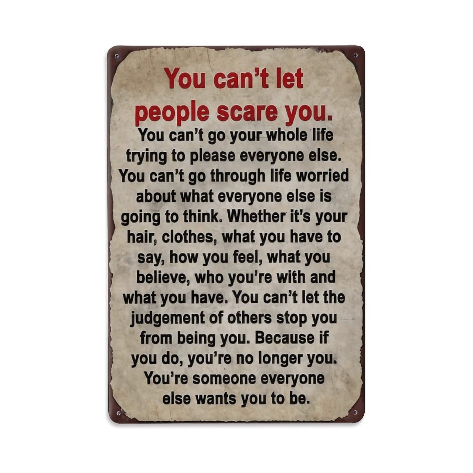 Ldfuieksufg Style Vintage Be Yourself Inspirational Quote Wall Decor Vintage Aluminium Metal Sign, Retro Wall Decor For Home, Bar, Garage & Farmhouse 30X20cm
