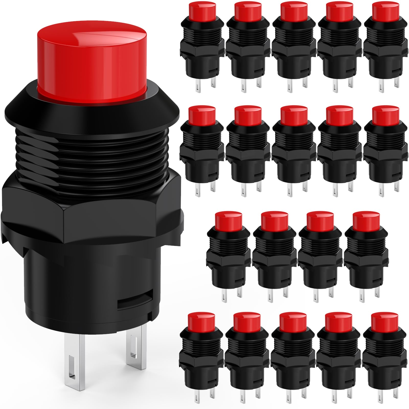 user_9fa51e19 ① DIYhz 20Pcs SPST Latching Type Push Button Switch Off/ON AC