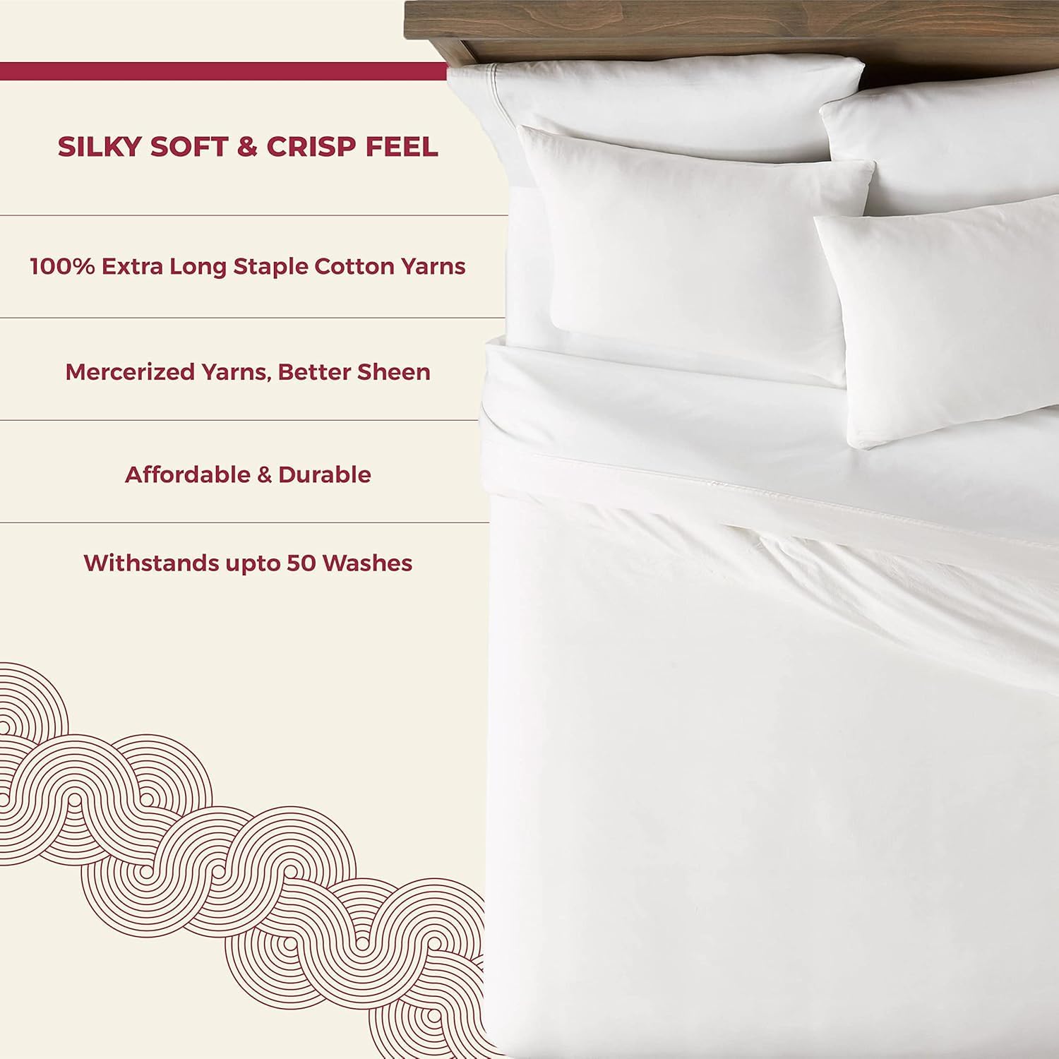 Mayfair Linen Oversized King Duvet Cover, 800 Thread Count Sateen 3 Pc Egyptian Cotton Duvet Cover Set, 100% Pure Cotton Comforter Cover, 2 Pillow Shams, Zipper Closure, 7 Corner Ties - (White) - Image 2
