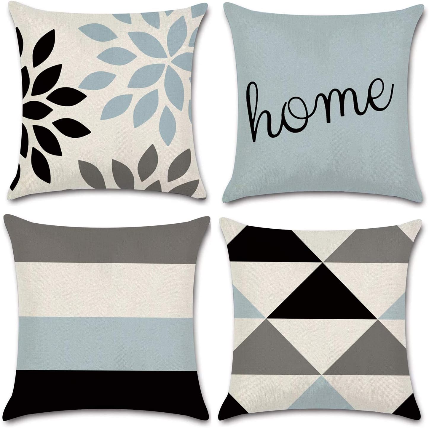JOJUSIS Modern Geometric Throw Pillow Covers Linen Home Decor 18 x 18 inch Set of 4 Home