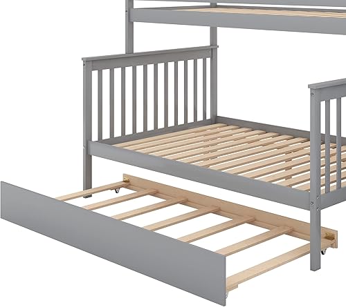 Miniatura 7 de Harper  Bright Designs Litera de madera completa sobre matrimonial con nido litera matrimonial separable que se puede separar en 2 camas con