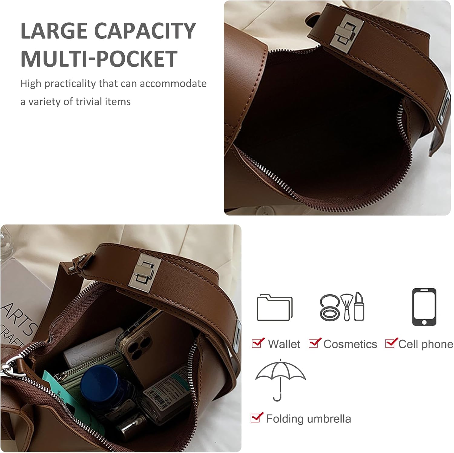 NICOLE & DORIS Vintage Shoulder Bag Women Designer Handbag PU Leather Classic Small Hobo Bag Crescent Bag