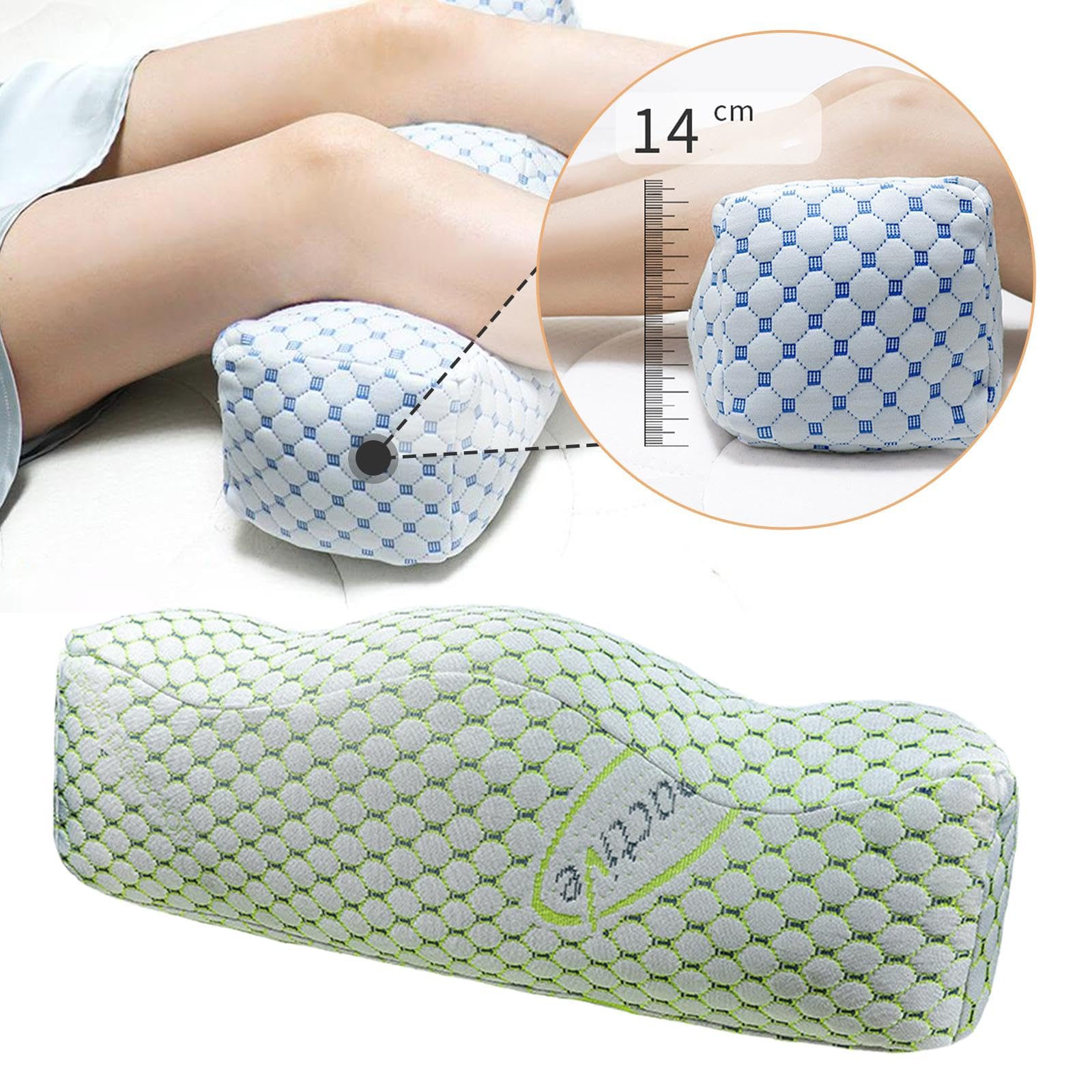 Almohada para Piernas Cojín Elevador para Reposapiés Ergonómico para Piernas Almohada Versátil de Material de Algodón Transpirable Y, Verde, Individual