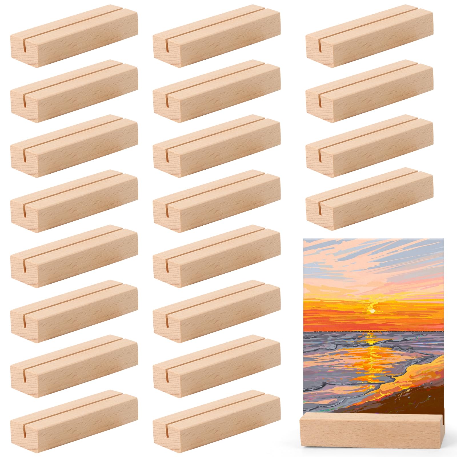 WISYOK Porta biglietti in legno, 20 pezzi, porta biglietti in legno, porta carte di credito, supporto