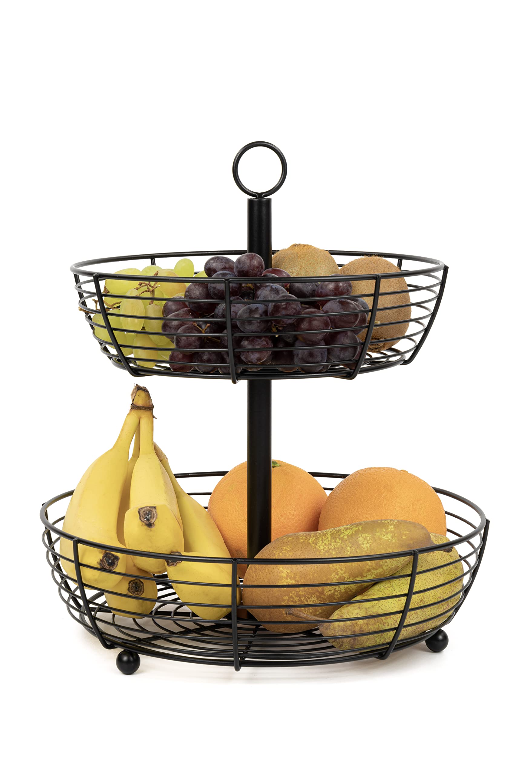 Etagere - 2 stöckig - große Obsttellern - Präsentation von Obst - stilvoller Obstkorb - Obstschale - H=33 cm - D= 29 cm