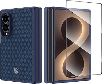 BENKS for Samsung Galaxy Z Fold 8 Case with Screen Protector Hinge Protection, MagSafe-Compatible Kevlar Case, Shockproof Z Fold 8 Phone Case, ArmorGrid Pro Grand Combo, Blue