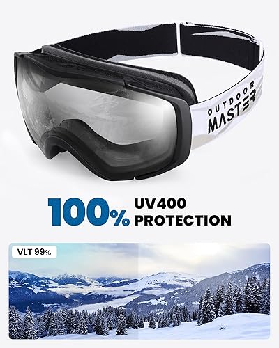 Miniatura 5 de OutdoorMaster  Gafas de esquí para snowboard con cubierta, OTG, anti-empañamiento para hombres y mujeres