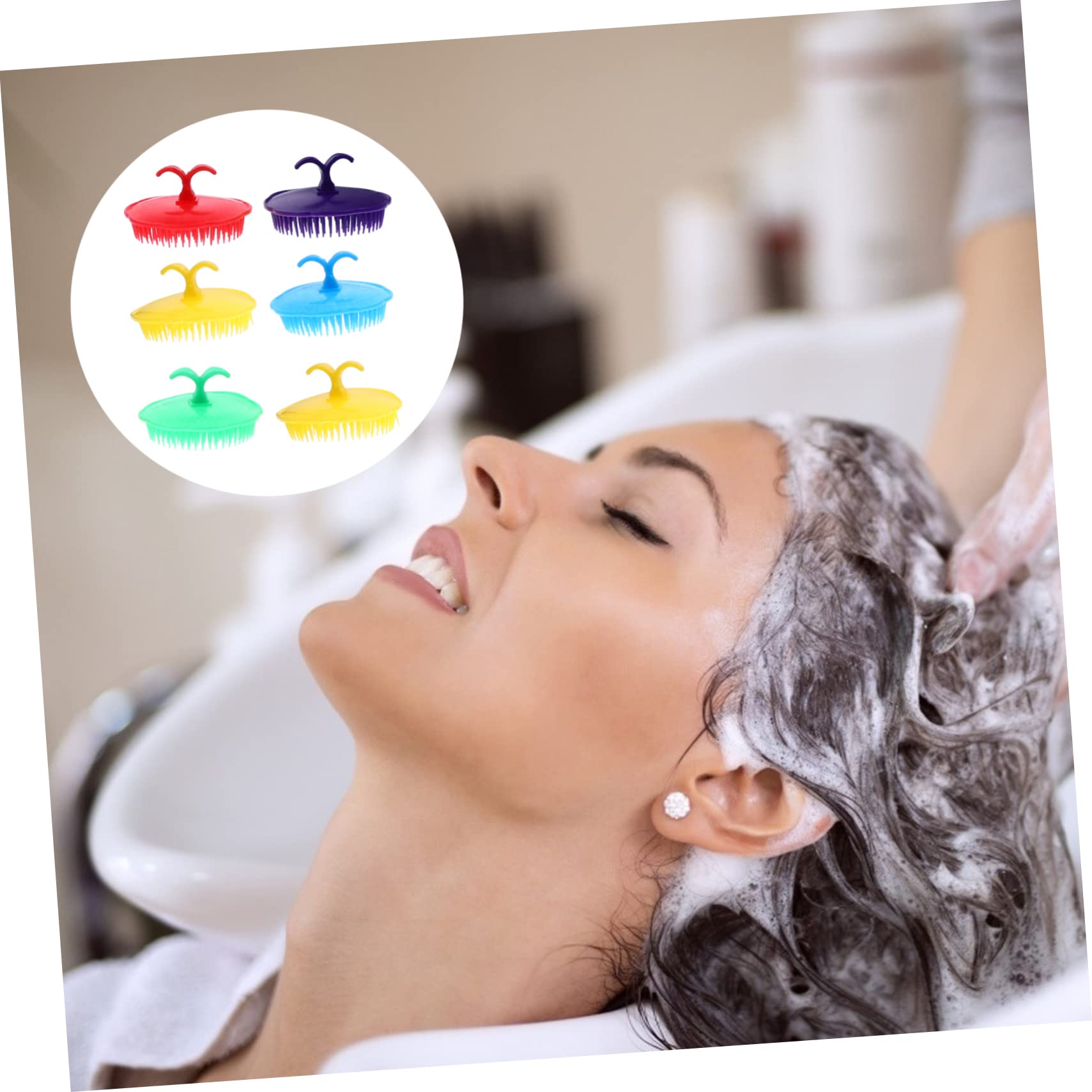 ORFOFE Cepillo Masajeador para Cuero Cabelludo y Cabello Ligero de Plástico Diseño Ergonómico, Adecuado para Lavado y Viaje, Paquete de 12 Unidades Color Aleatorio
