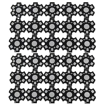 LED Heatsink ZZHXSM 30PCS High Power 1w /3w /5w Light-Emitting Diode Heat Sink with 2 Pins, Aluminum Base Plate 20mm Star DIY Cooling Heatsink, Light-Emitting Diode Heatsink