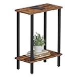 TUTOTAK Small Side Table, Narrow End Table, Skinny Sofa Table, Slim Nightstand, Couch Table, Living Room, Bed Room, Brown TB01BB062