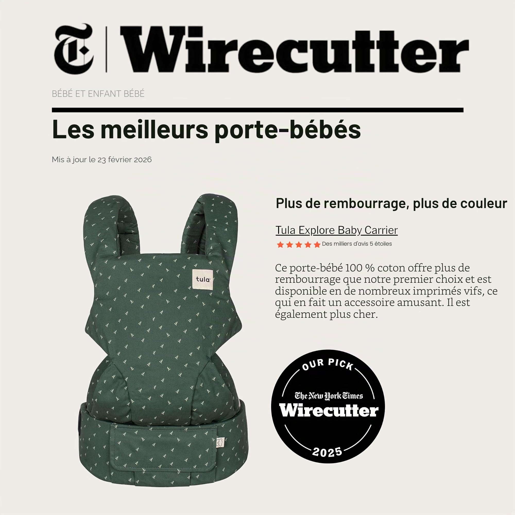 Tula Explore porte bébé des la naissance, porte bébé 3 en 1, face route, porte bebe dorsal (3.2-20.4 kg), Play