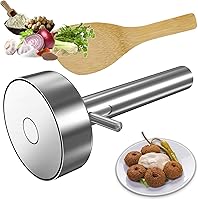 Arazooyi Stainless Steel Falafel Scoop Maker - Professional Non-Stick Donut Mold with Lever, Sharp Syrian Felafel Tool for Easy Scoop & Drop