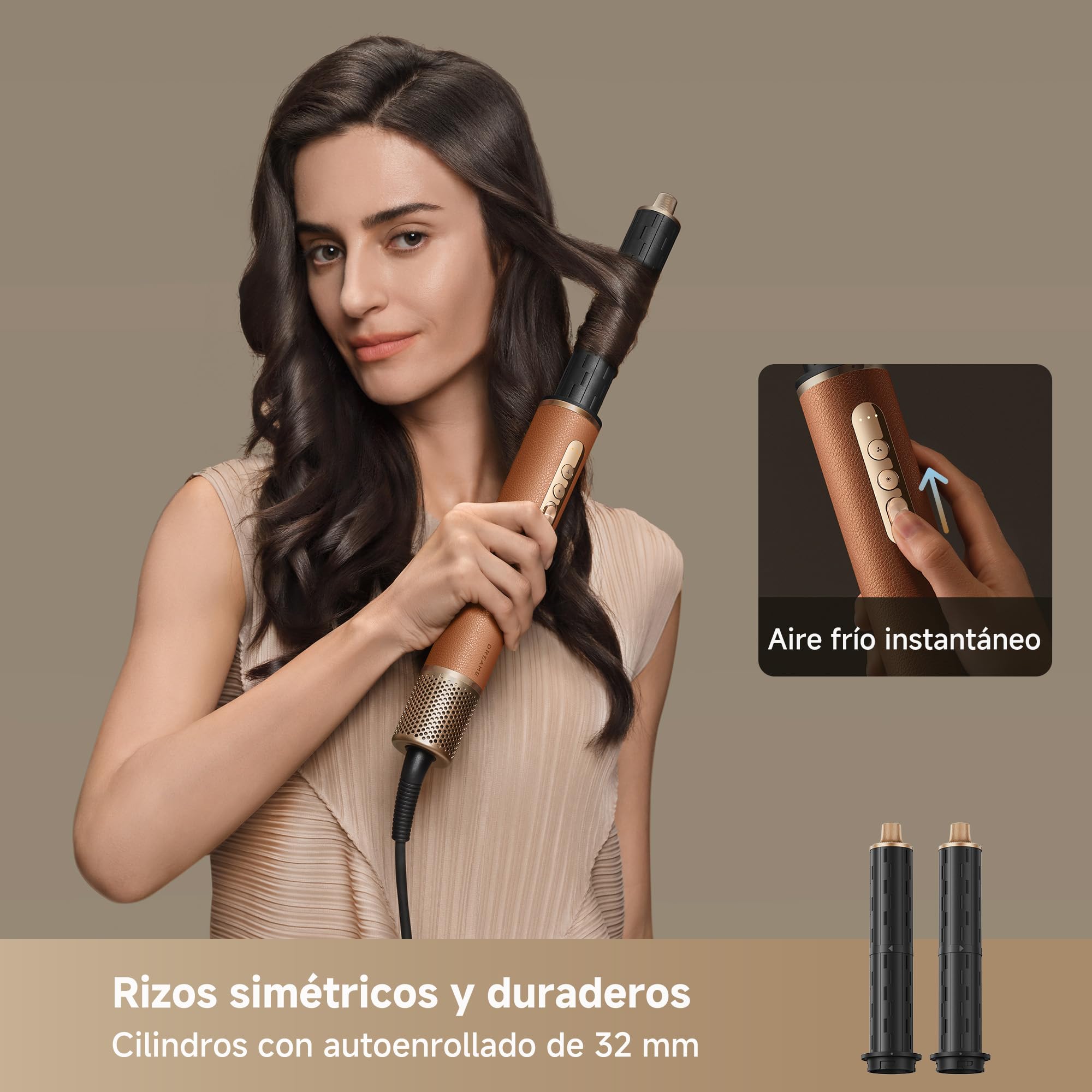 DREAME AirStyle Pro 7-in-1 Haarstyler - schnell trocknend, 2 Aufsätze für Locken, Volumen, Glättbürste, Frizz-Reduzierung, Lederset und Luftstrom-Design