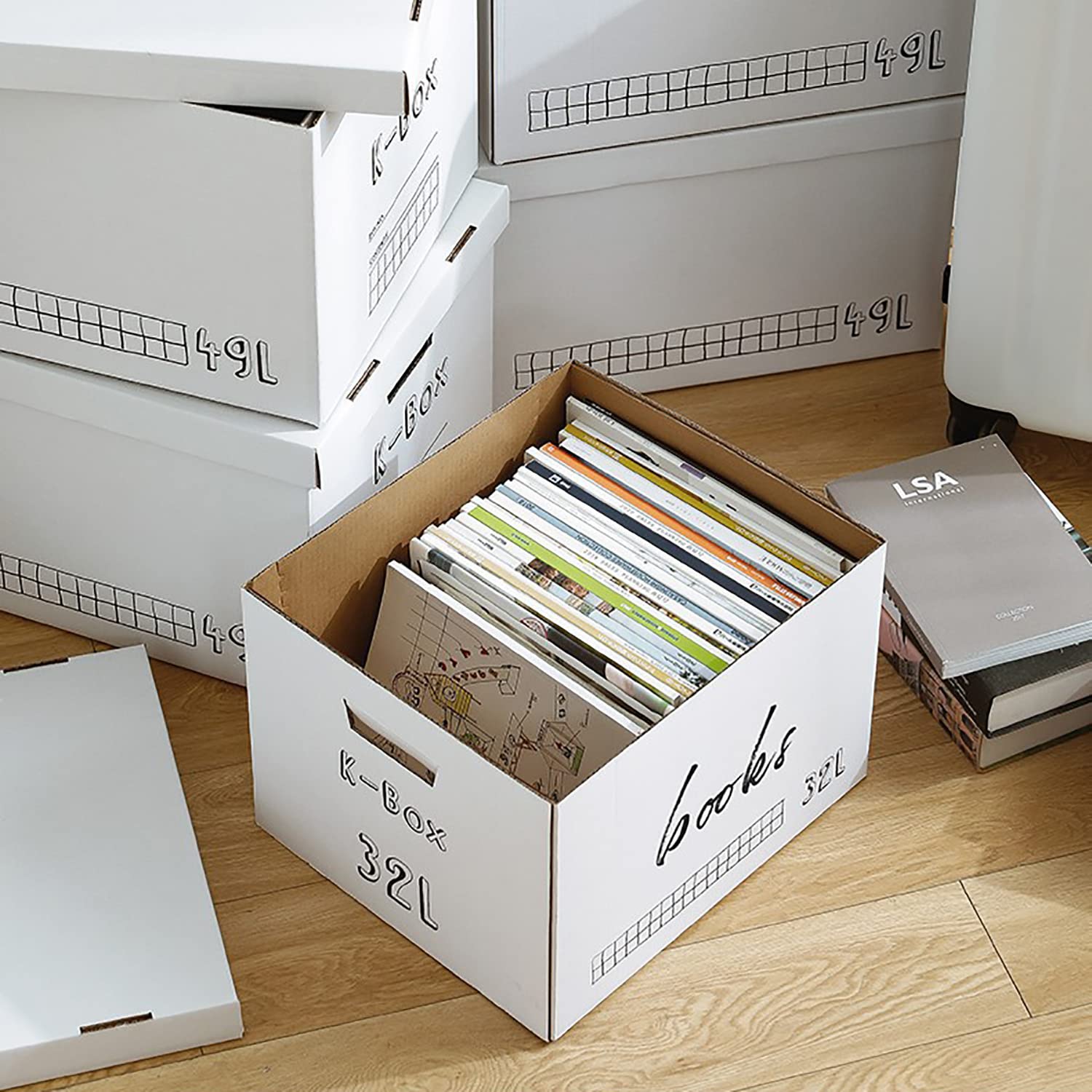 Amazon.co.jp: 収納ボックス ふた付き 収納 段ボール バンカーズ