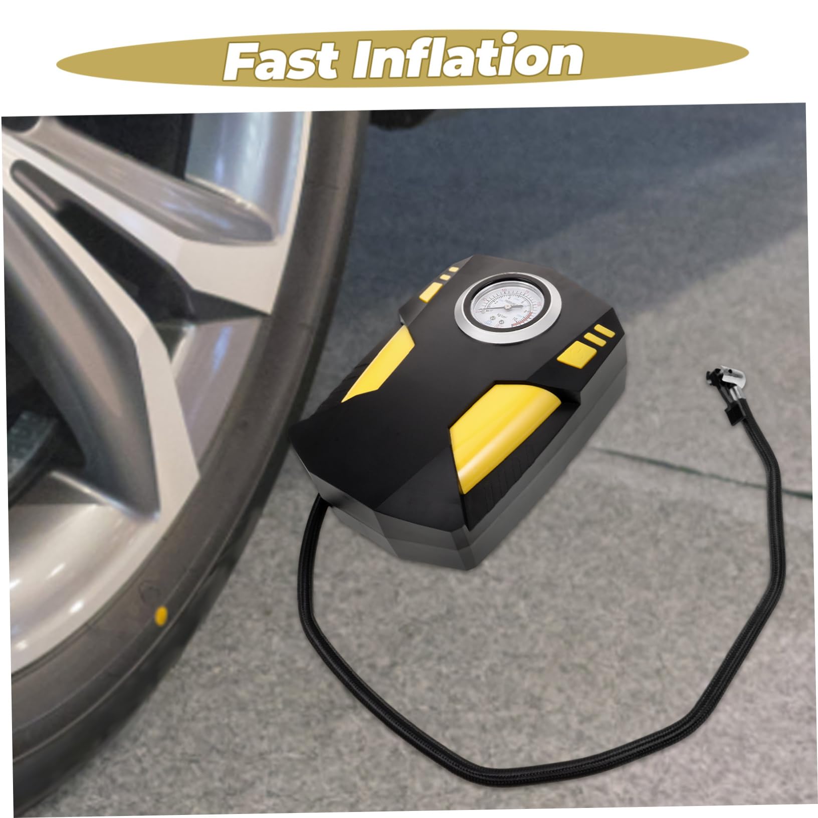 Compressore per Auto Portatile Pompa Gonfiaggio Regolabile, Display Digitale Intelligente, Materiale ABS, per Pneumatici e Palloni, Adatto a Veicoli di Varie Tipologie
