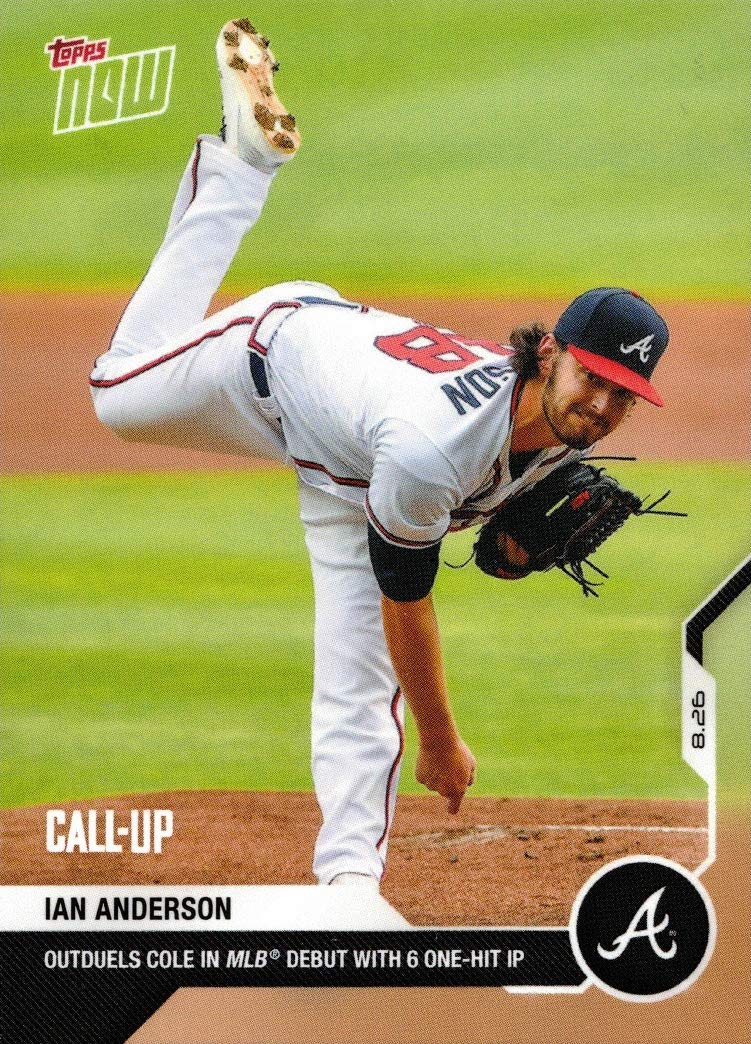 2020 Topps Now Baseball #161 Ian Anderson Pre-Rookie Card Braves - Wins MLB Debut - Only 1,746 made!