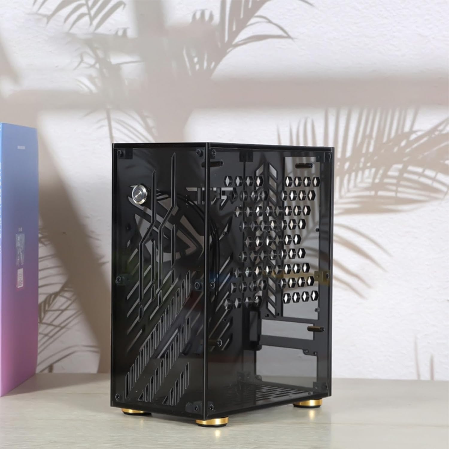 Mini ITX Case, Clear Side Panel, 4.3L Capacity, 360 Degree Cooling, Acrylic Small Form Factor Case for Mini ITX Motherboard (Black), Denash7ftagrnigs-12