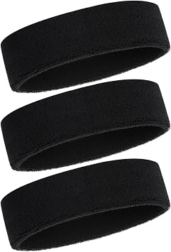 ONUPGO Sweatband Headband for Men & Women - 3/6/12 PCS Sports Headbands Moisture Wicking Athletic Cotton Terry Cloth Sweatband Sweat Absorbing Head Band