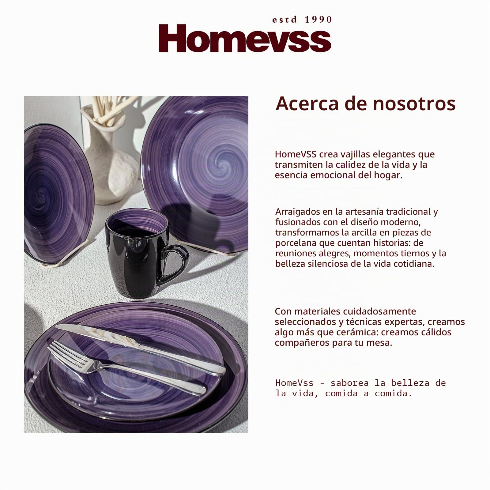Sonoma - Juego de vajilla de 16 piezas, sirve 4, juego de platos y cuencos negros y morados moteados, apto para microondas y lavavajillas, color morado