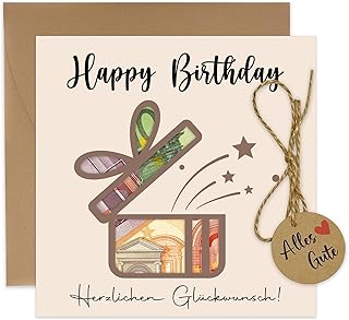Geldgeschenke Geburtstag, Geldgeschenke Verpackung mit Geburtstagskarte Umschlägen, Originelle Geldkarte Geburtstag