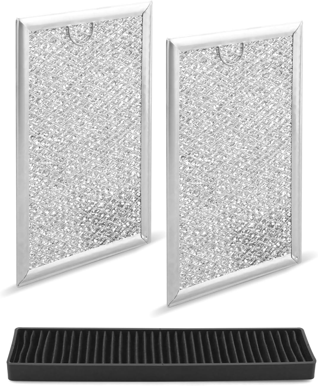 Microwave Charcoal and Grease Filter Set Fit for GE JVM7195SK6SS,JVM7195DK5WW, PNM9216SK5SS, JVM7195EK5ES, JNM7196DK5BB, JNM7196SK6SS,Oven Vent Filter Replacement