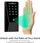 Wyze Serrure Palm: Verrure de porte intelligente pour la reconnaissance de la veine Palm – Entrée sans clé pour porte avant avec clavier, verrouillage automatique, double batterie, Wi-Fi, Alexa & Compatibilité Google, BHMA Certifié, IP53 Évaluation