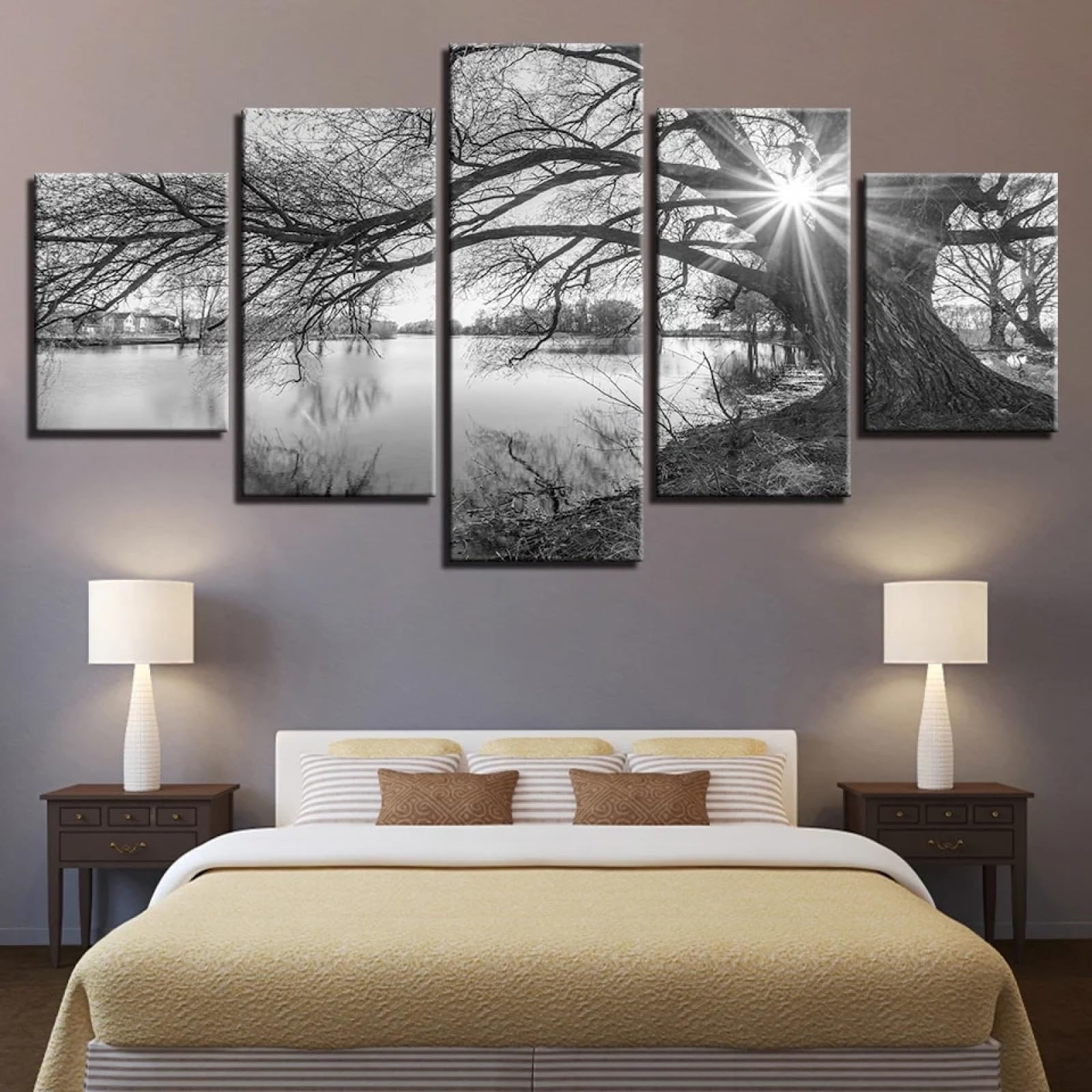 Décoration murale pour salon paysage lacustre apaisant poster mural de 2 mètres