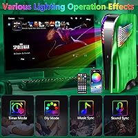 Vista 4 de PS5 Faceplate with RGB Light Strip and Dust Filter for Cooling Vents DOBEWINGDELOU 400+ Effects LED Light Ring Console Cover for PlayStation 5 Disc
