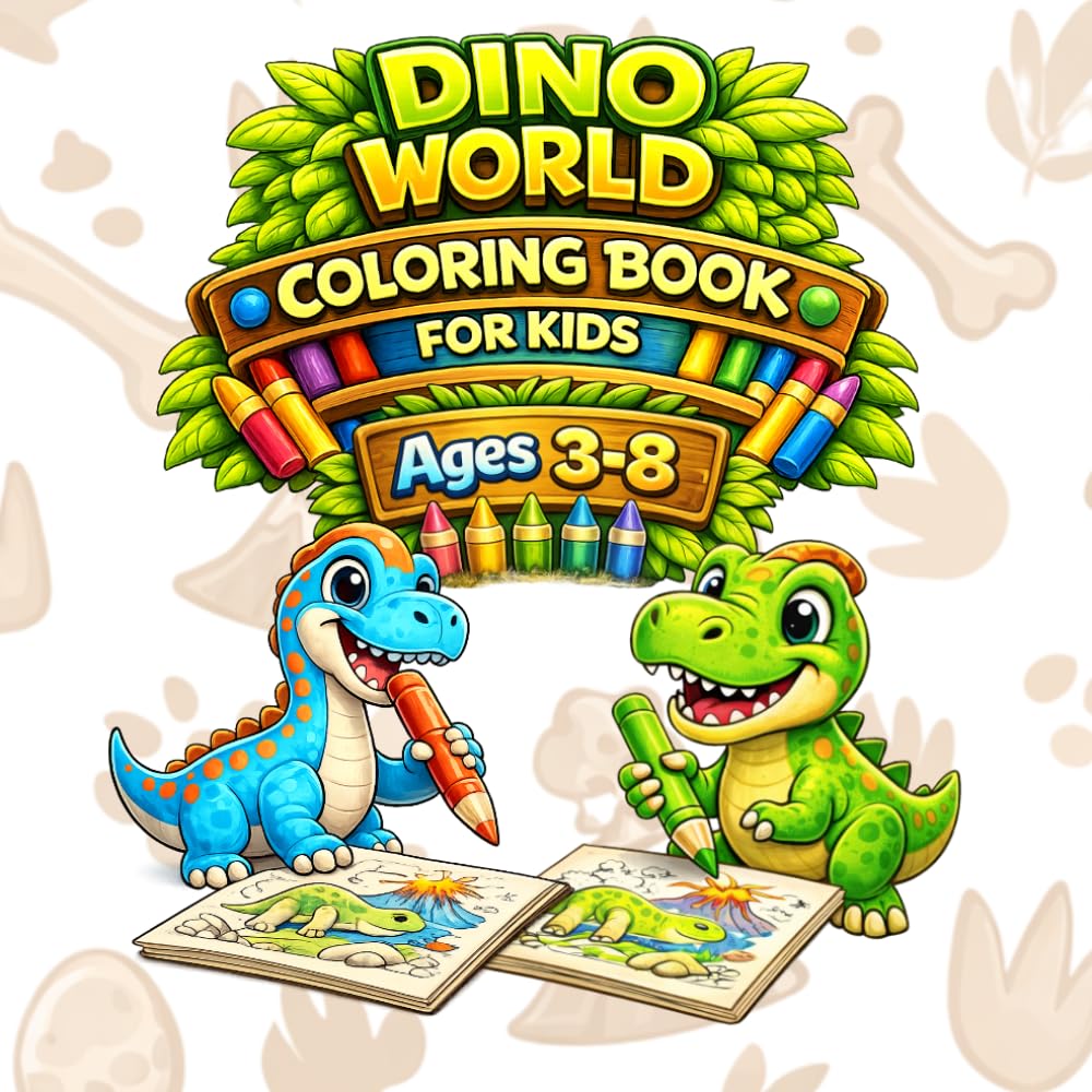 Dino World Coloring Book for Kids Ages 3–8: Cute Dinosaur Coloring Pages for Toddlers and Kids | Fun, Easy and Relaxing Activity Book (DINO WORLD Activity Series)
