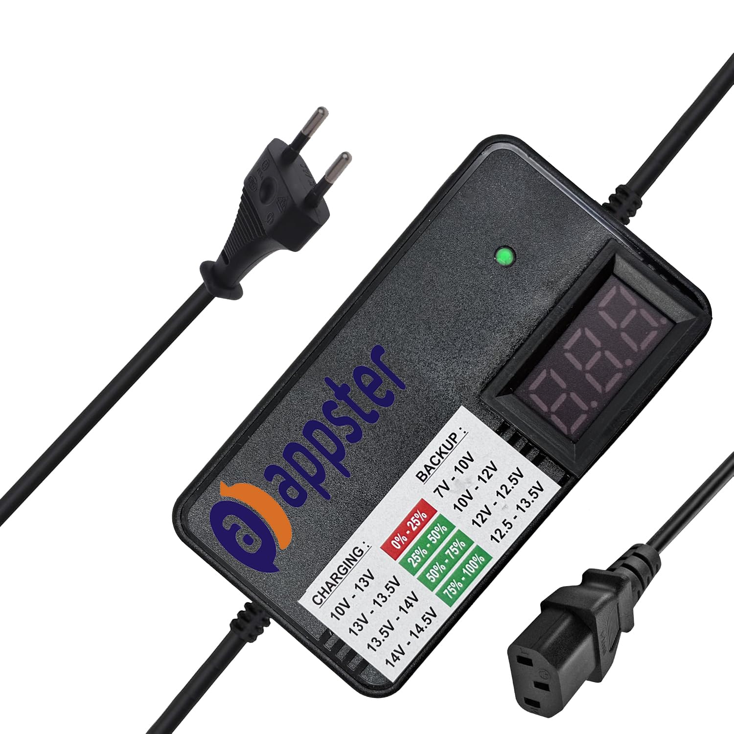 Appster 12V DC, 2A Output Agriculture Sprayer Pump Battery Charger Digital 220V AC Input Used for Diaphragm Motor Spray Pump, Solar Zatka Machine-image-46
