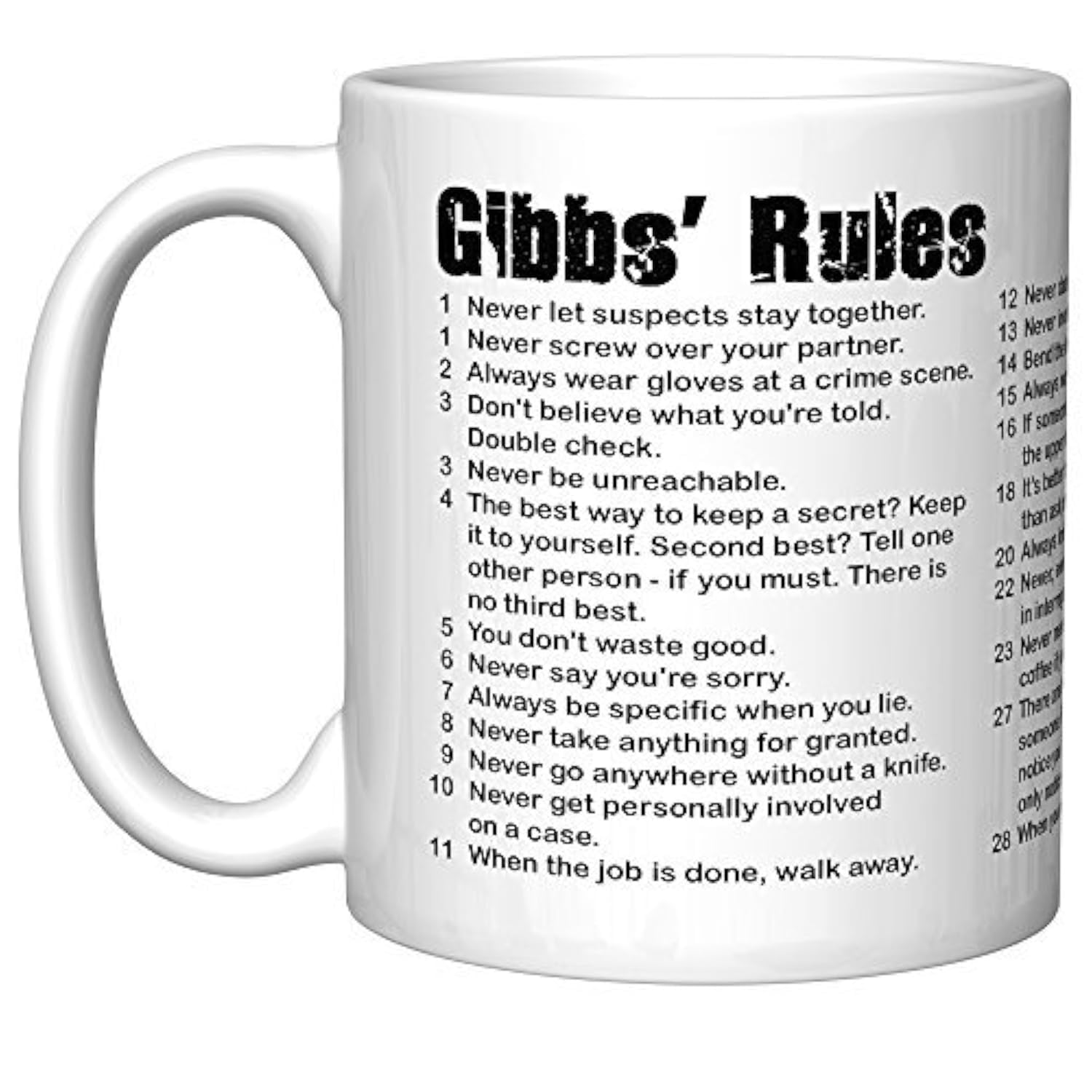 banytree NCIS Gibbs' Rules Coffee Mug, White