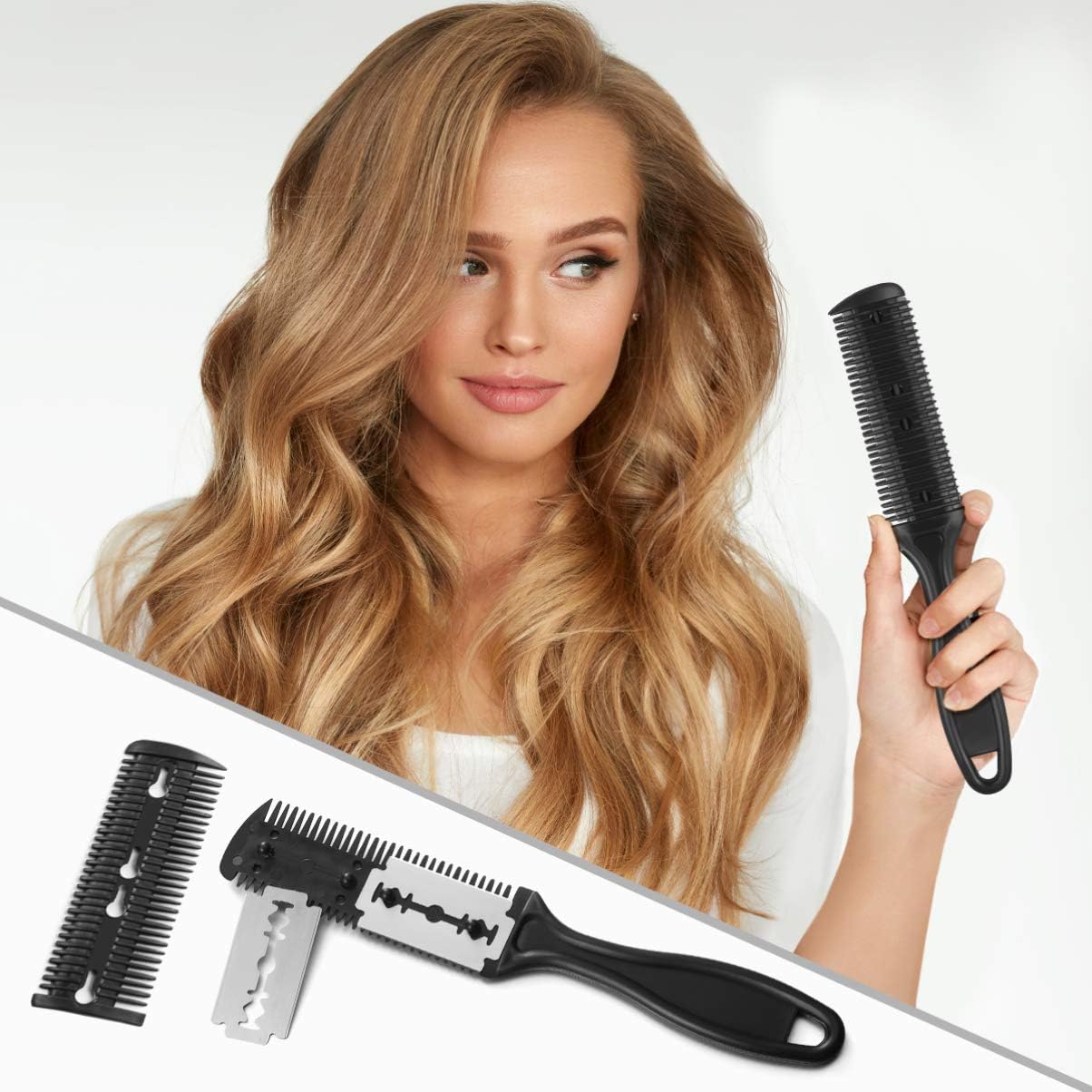 Frcolor Hair Cutting Scissors Hairdressing Thinning Shears Kit with Barber Cape Hair Thinning Cutting Combs and Black Case,Professional Upgraded Haircut Set : Beauty & Personal Care
