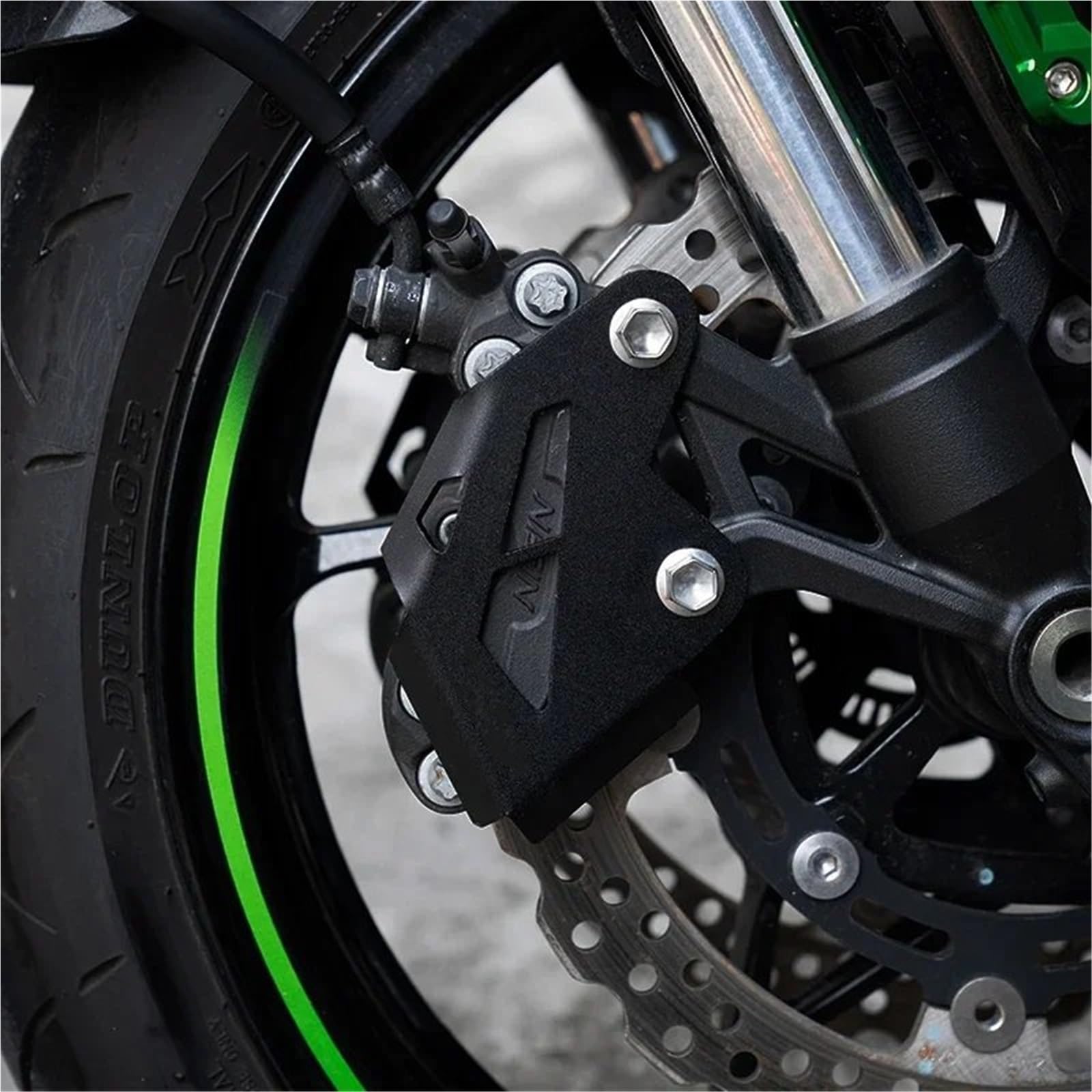 Osłon Zacisku Hamulcowego Pasuje do Kawasaki Z900 Z900RS Z900SE 2017-2024 Motocykl Przedni Zacisk Hamulcowy Tarczowy Osłona Ochronna Dekoracyjna Tarczy(1 Set-Green)