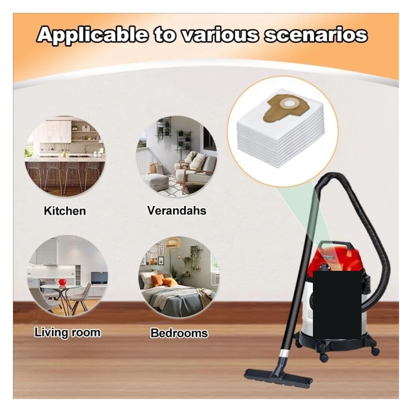Bolsa For Aspiradora De 15L/20L/30L, Compatible Con Einhell,BT-VC1250S TC-VC 18/20 Li S-Solo, Compatible Con Parkside,PNTS 1300 TE-VC2025(20PCS)