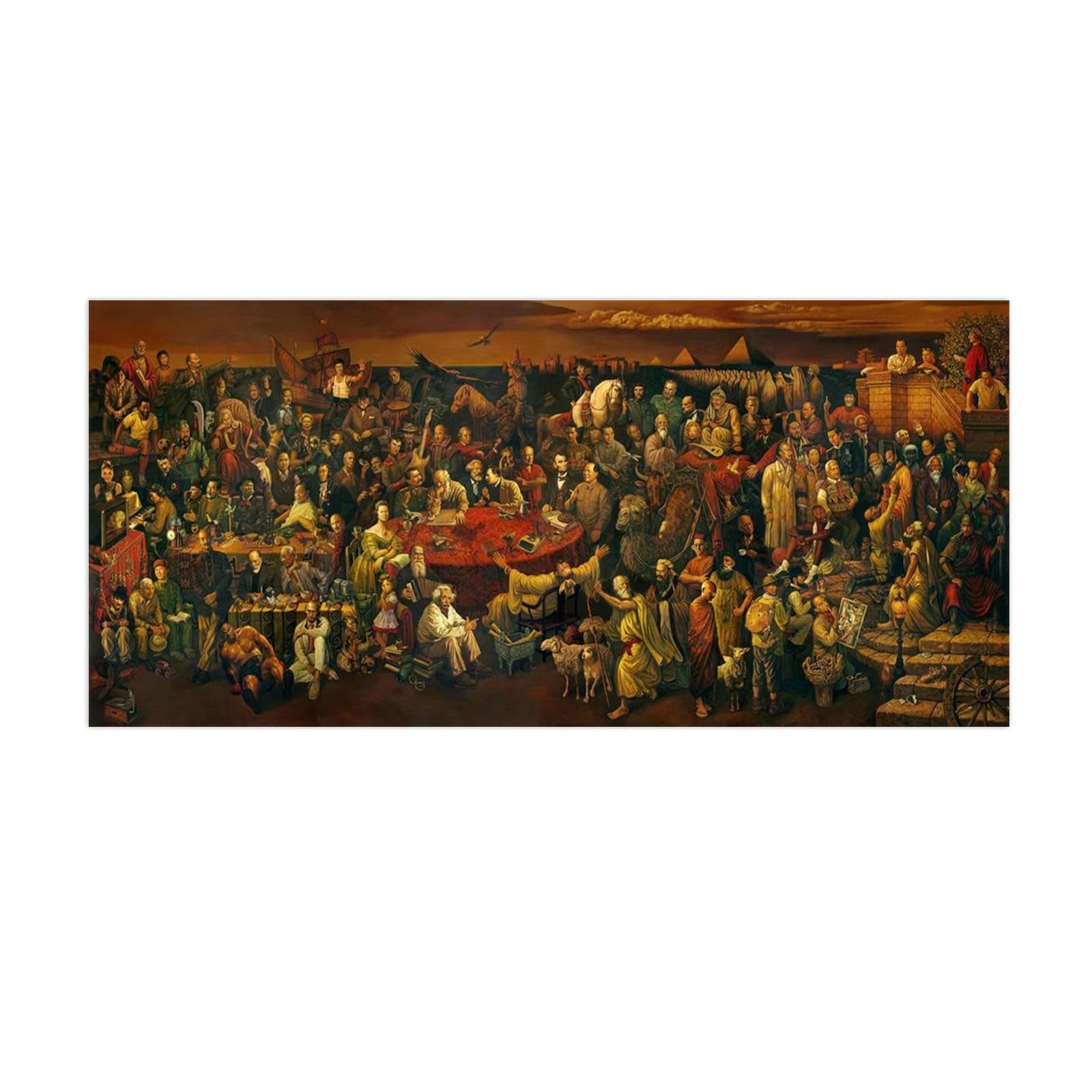 Riproduzione su tela di : Discutendo della Divina Commedia con Dante Dipinti famosi Stampa artistica su tela-Poster e stampe Quadro Su Tela per soggiorno Decorazioni 60x120cm24"x47"Senza cornice