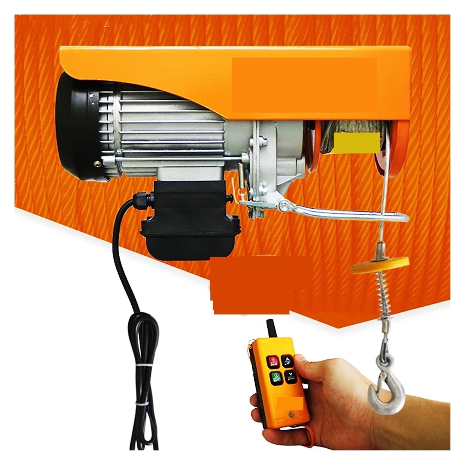 Treuil électrique portable de 12 m avec télécommande pour granges et écuries agricoles, petit 100 à 1000 kg pour garage, usine, entrepôt (PA800-800KG)
