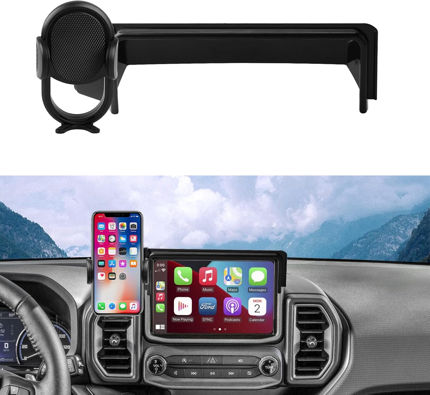 Autorder Car Phone Holder for 2021-2024 Ford Bronco Sport Accessories Phone Mount 8-Inch Screen Cell Phone Automobile Cradles Hands-Free 360 Degree Rotation Autorder Car Phone Holder for 2021-2024 Ford Bronco Sport Accessories Phone Mount 8-Inch Screen Cell Phone Automobile Cradles Hands-Free 360 Degree Rotation