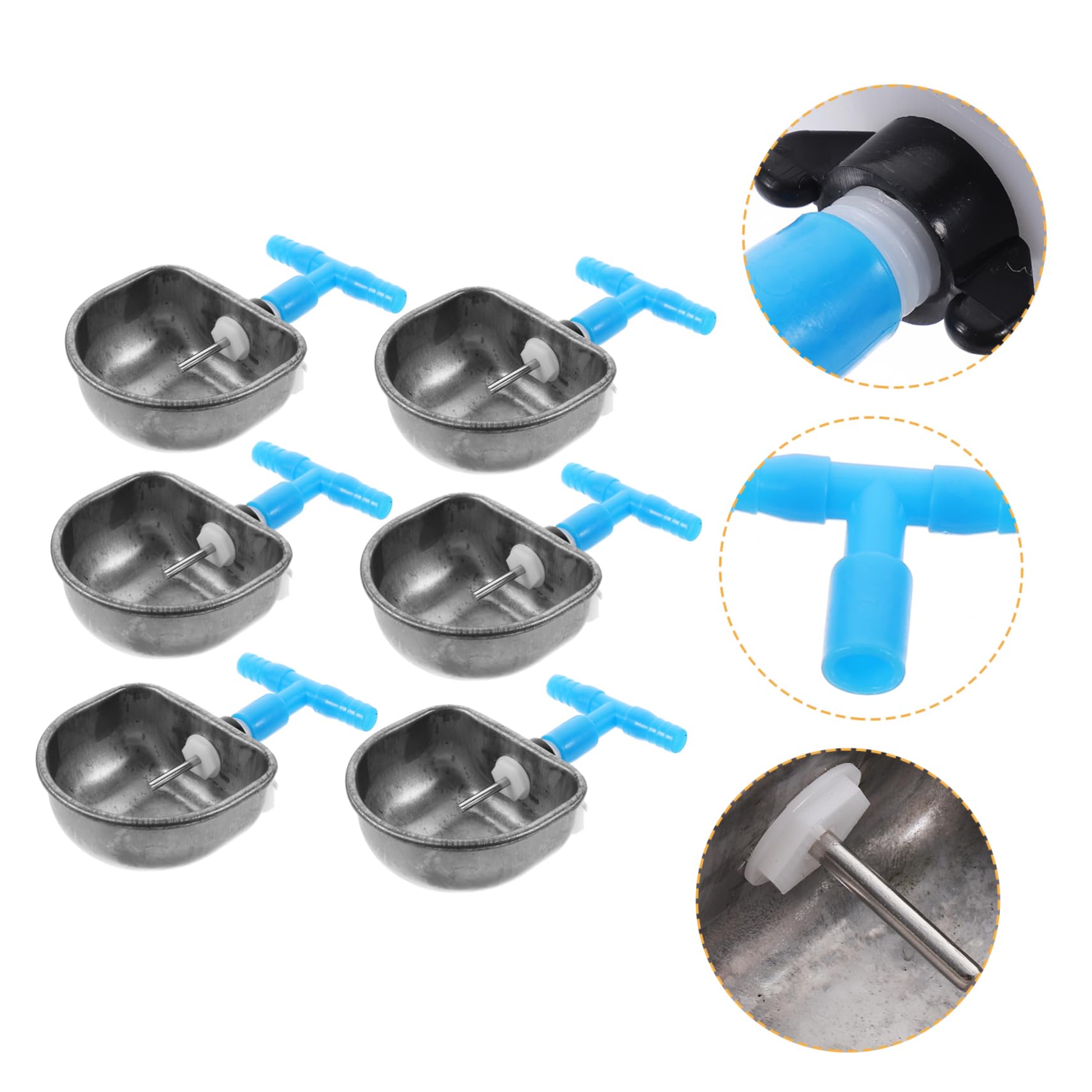 Abaodam 6Pcs Rabbit Water Feeder Automatic Drinking Bowl for Rabbits Durable Water Dispenser with Capacity for Rabbit Cages Easy to Install