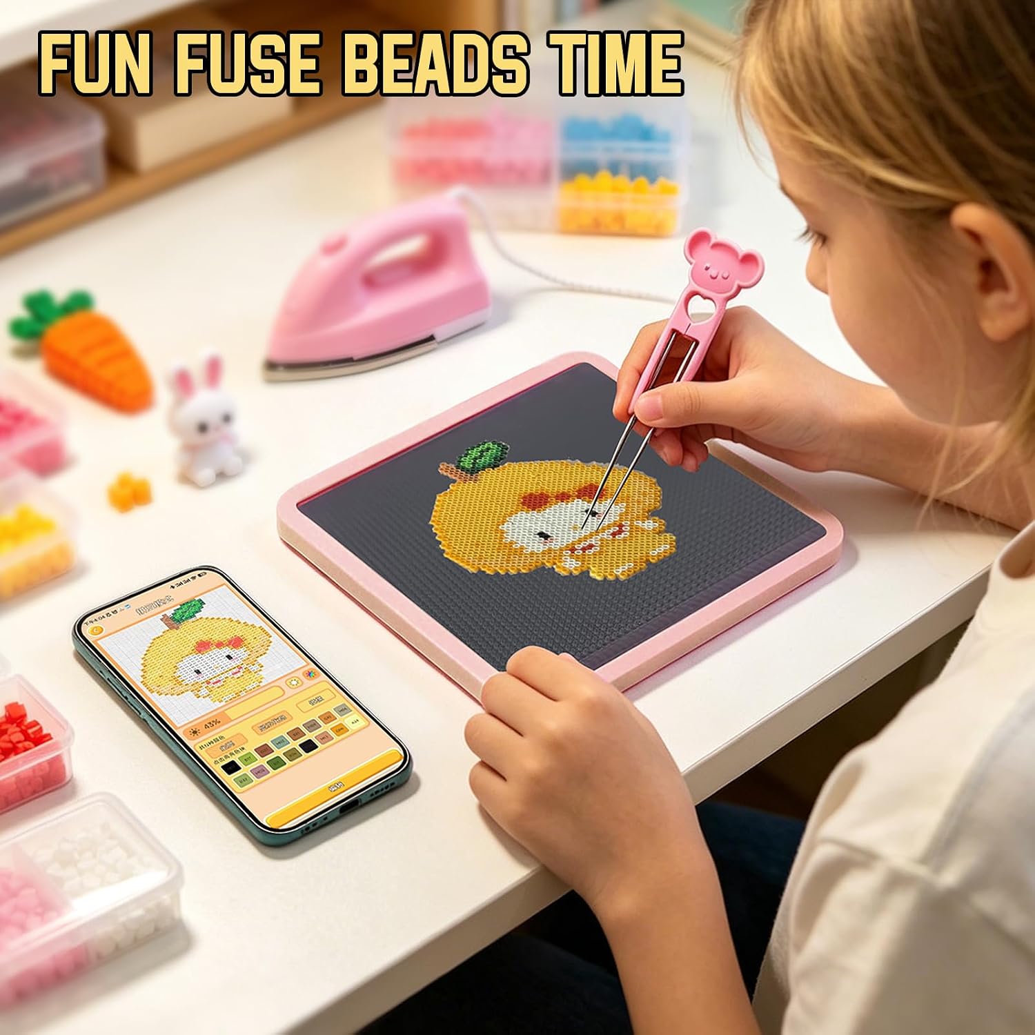 Smart LED 2.6mm Plastic Fuse Beads Pegboards for Kids DIY Craft Beads