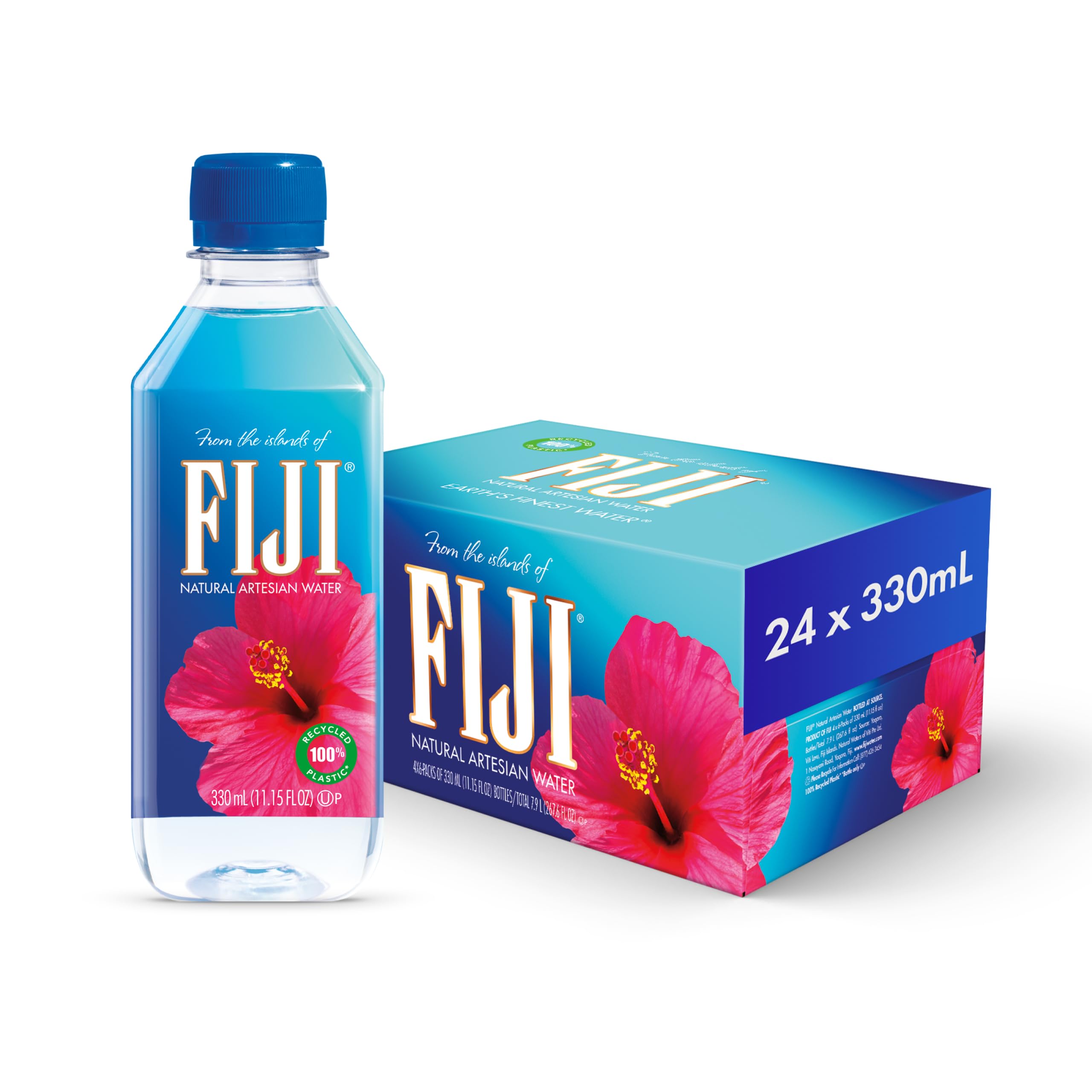 FIJINatural Artesian Bottled Water 330 mL / 11.15 Fl Ounce (Pack of 24) - NEW