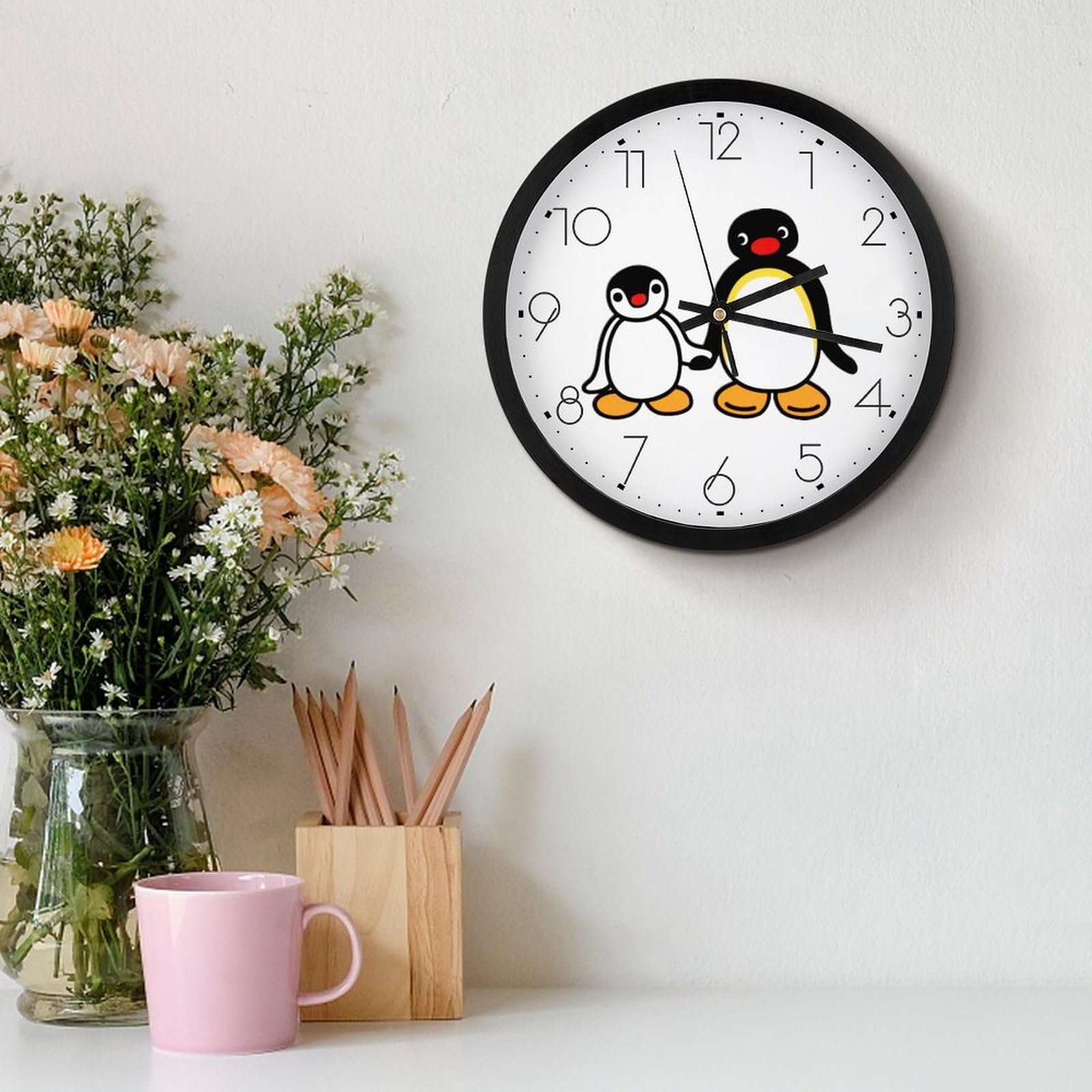 Amazon.co.jp: 時計 ペンギン キャラクターピングー 掛け時計 かけ時計
