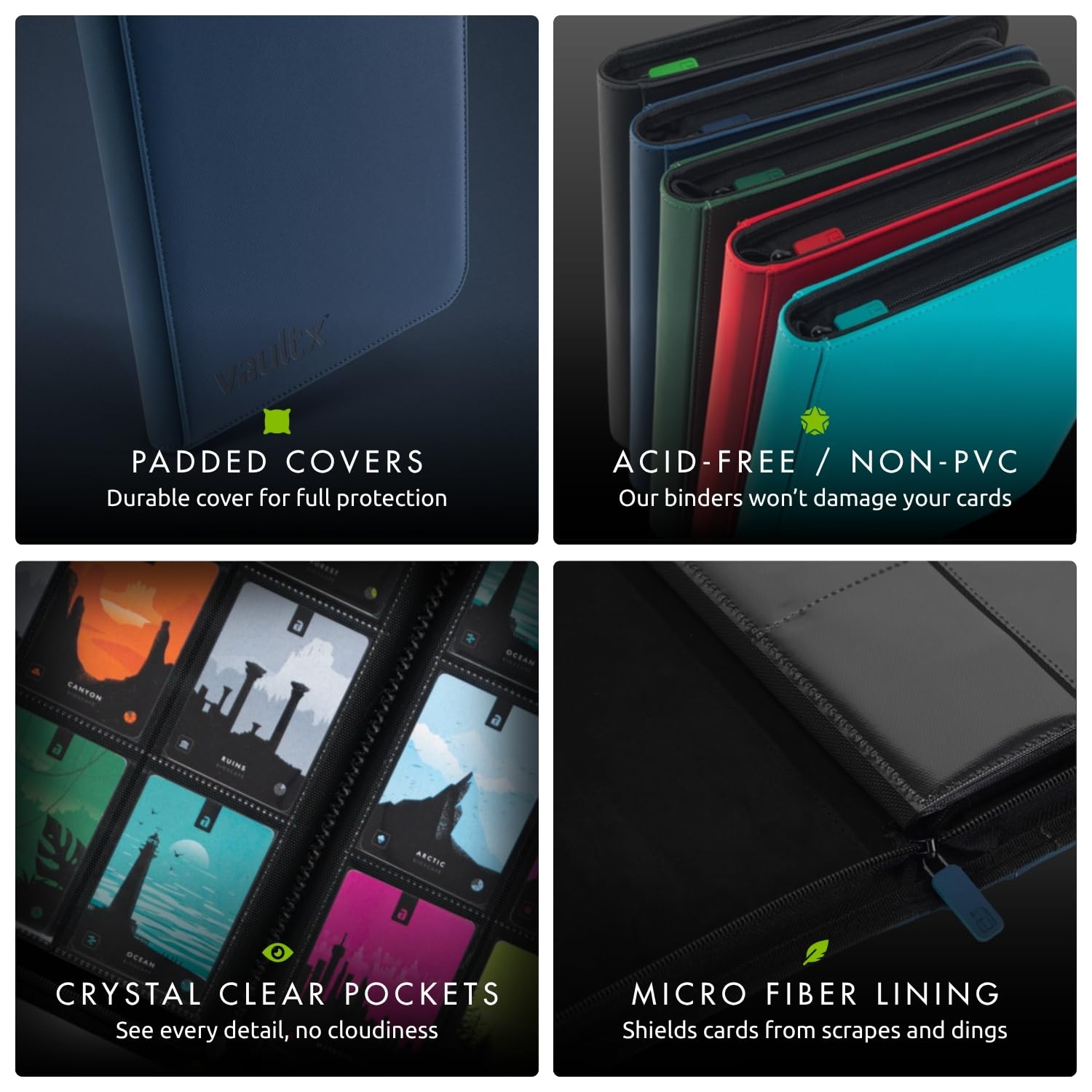 Vault X 12 XL Pocket Zip Binder, 624 Cards, Exo-Tec Material, 26
