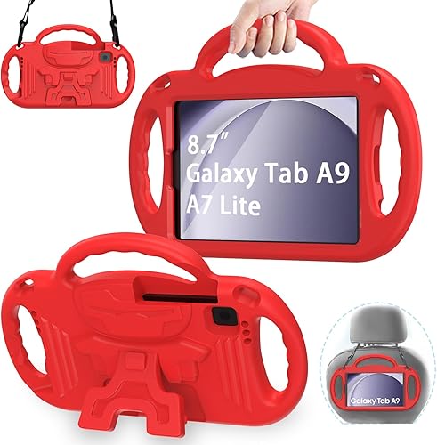AVAWO Funda infantil para Samsung Galaxy Tab A9 2023 de 8.7 pulgadasA7 Lite 2021, con correa, a prueba de golpes, soporte de mango ligero 2023