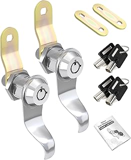 Naissian RV Locks for Storage Door 7/8 Inch, RV Compartment Locks Cam Locks for Camper Travel Trailer Cabinet with Keys 7/8", Pack of 2 Locks with 4 Keyed Alike with Manual