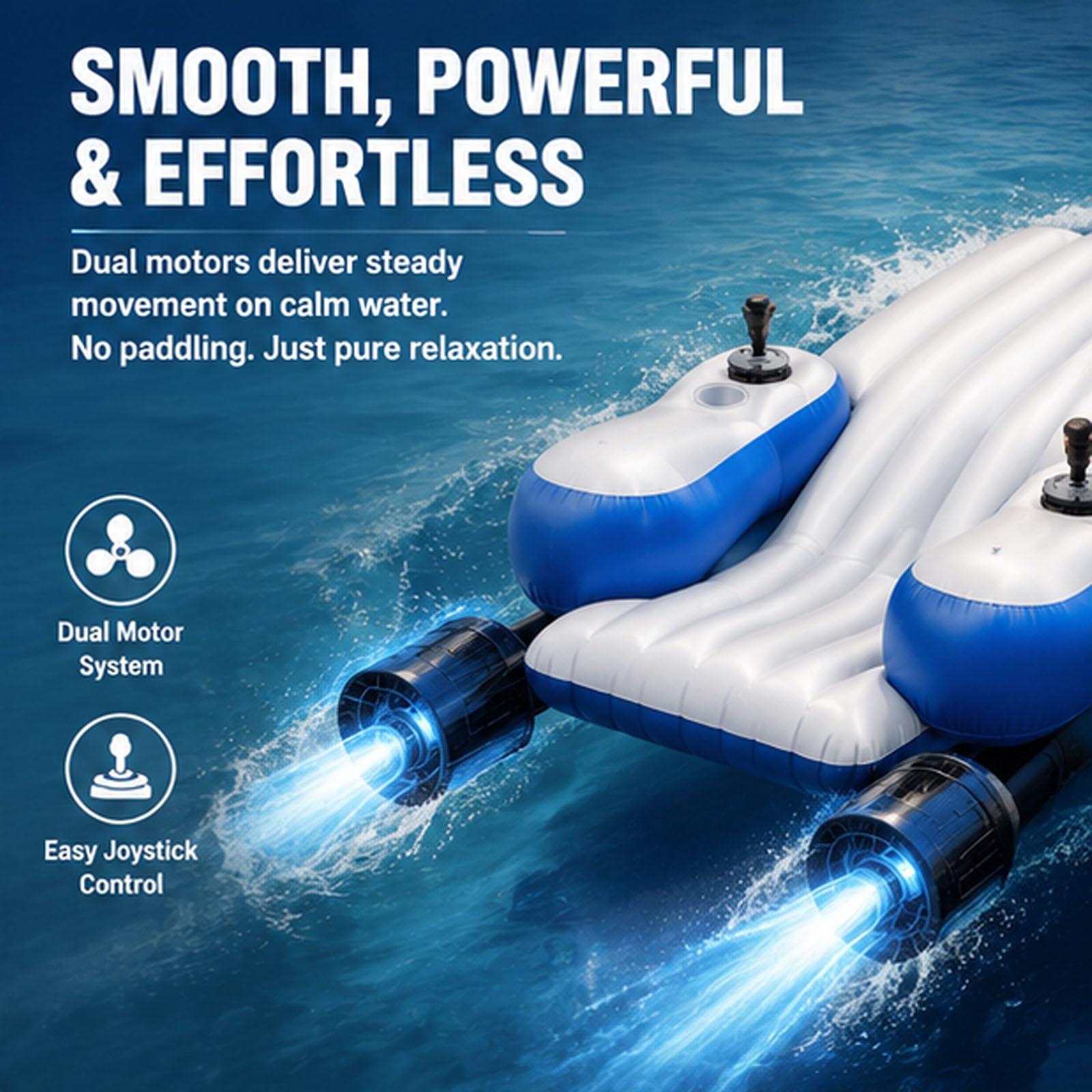 Flotador de Piscina motorizado para Adultos - Motores Dobles Recargables