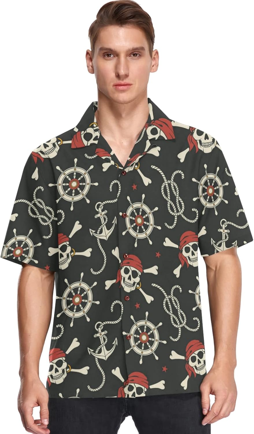 visesunny Summer Men's Hawaiian Shirts Casual Button Down Short Sleeve Shirts Shorts Beach Tropical Hawaii Suits