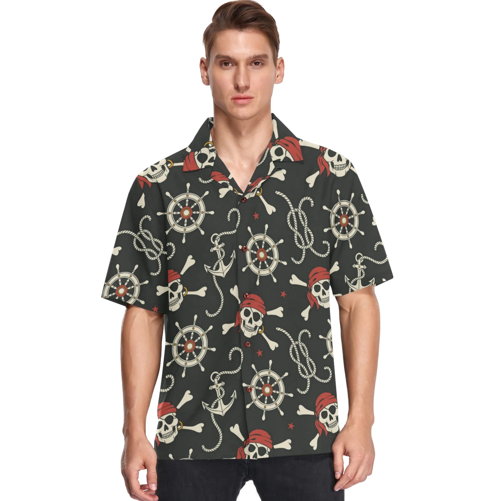 visesunny Summer Men's Hawaiian Shirts Casual Button Down Short Sleeve Shirts Shorts Beach Tropical Hawaii Suits